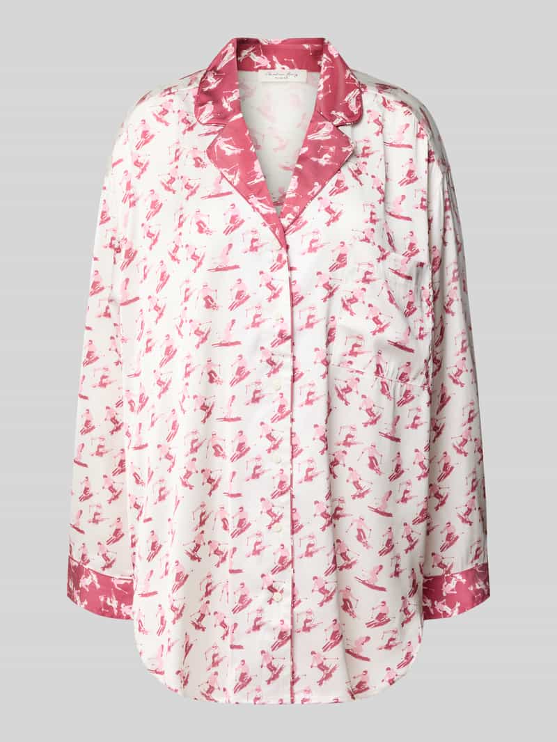 Christian Berg Woman Relaxed fit pyjamatop met viscose en reverskraag