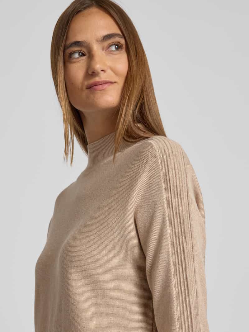 comma Gebreide pullover met opstaande kraag en 3 4-mouwen