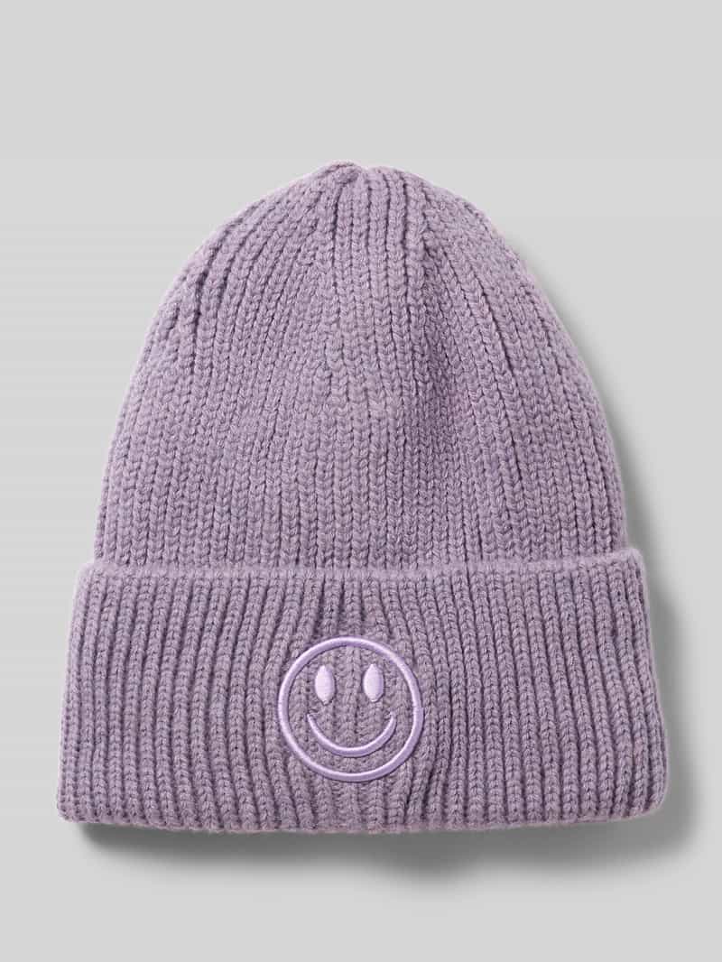 Muts met motiefstitching model 'Smiley Hat'