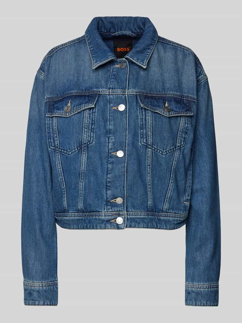 Boss Orange Jeansjack met platte kraag