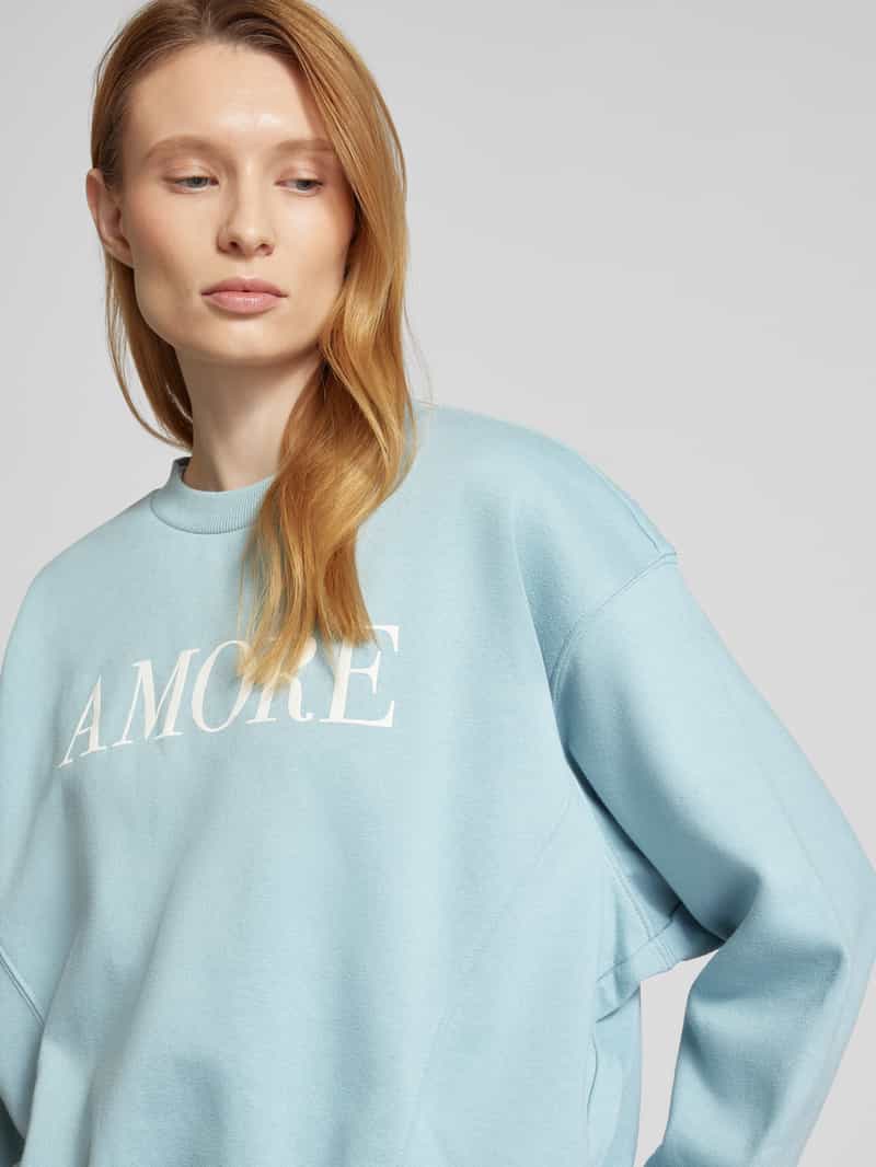 Tom Tailor Denim Comfort fit sweatshirt van katoenmix met tekstprint