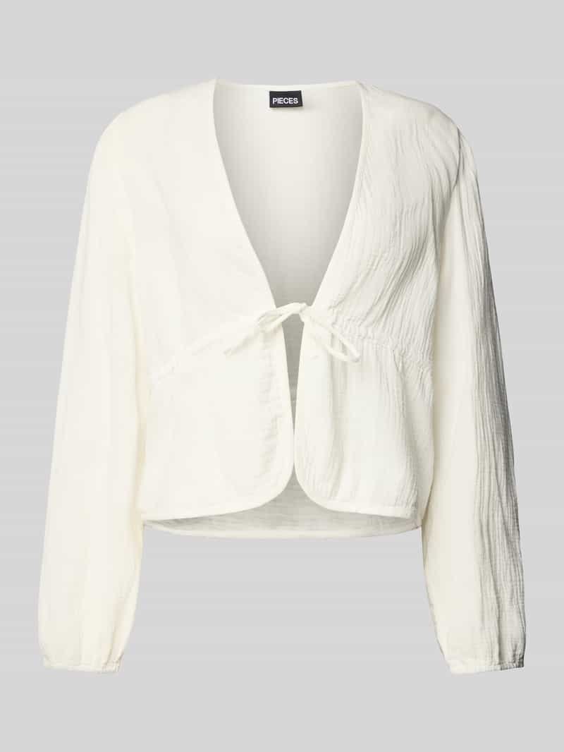 Pieces Regular fit blouse met lange mouwen van katoen model 'SASTINA'