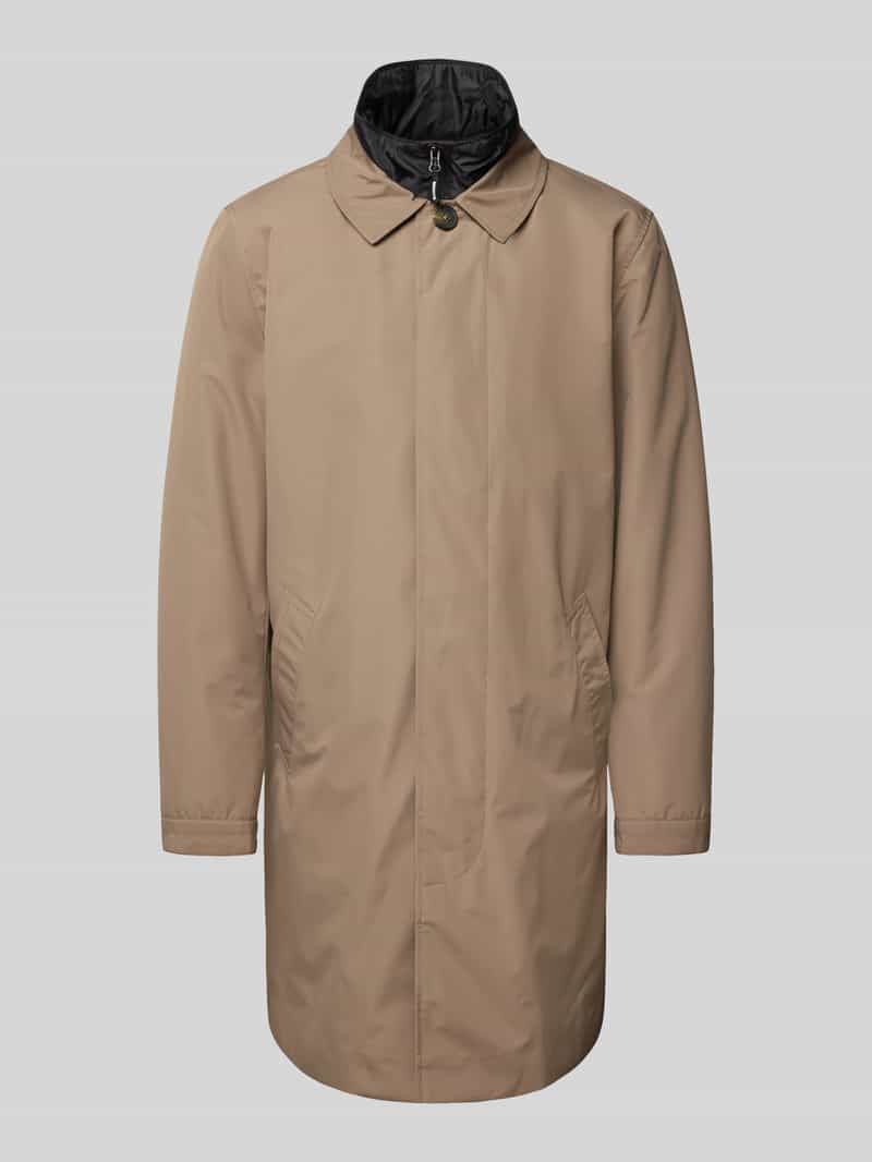 lindbergh Lange jas met opstaande kraag en steekzakken