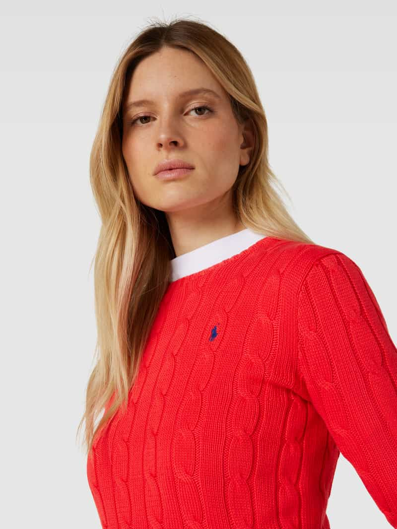 Polo Ralph Lauren Gebreide pullover met kabelpatroon model 'JULIANNA'