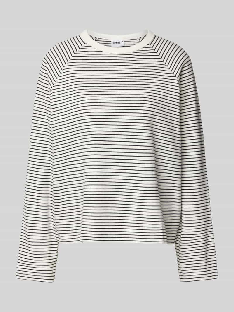 Jake*s Casual Longsleeve met ronde hals