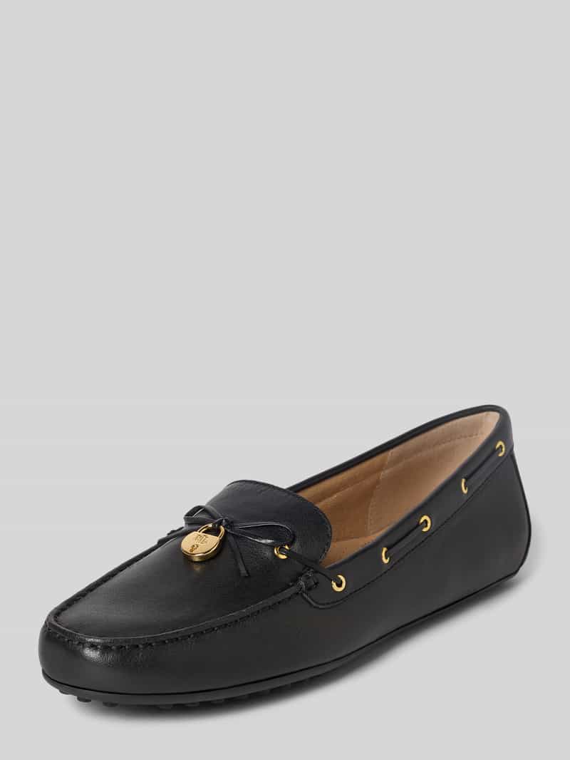 Lauren Ralph Lauren Loafers van leer met labelapplicatie, model 'WYLIE'