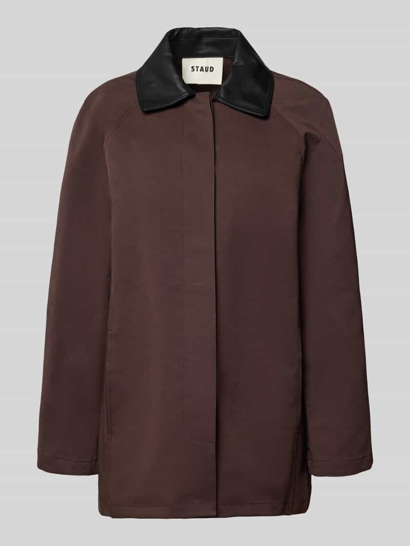 Staud Trenchcoat met platte kraag en blinde knoopsluiting