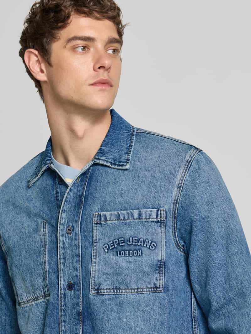 Pepe Jeans Loose fit jeansoverhemd van puur katoen