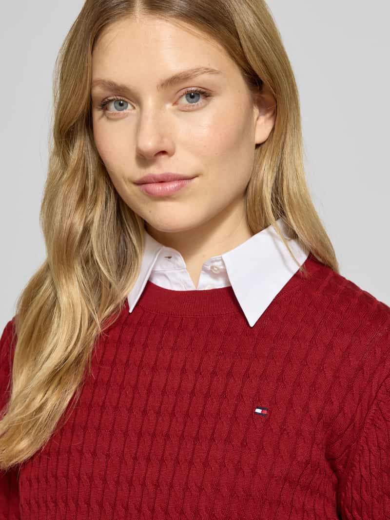 Tommy Hilfiger Regular fit gebreide pullover van zuiver katoen