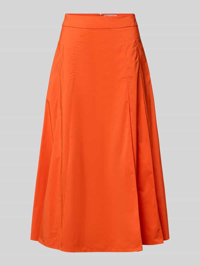 Uitlopende midi-rok met verborgen ritssluiting model 'JAELYN'
