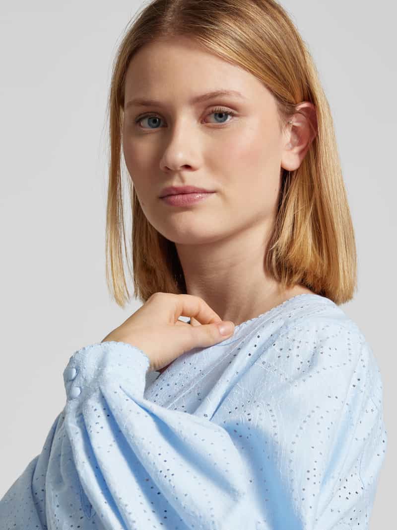 MOS MOSH Regular fit blouse met broderie anglaise model 'YEN SINA'