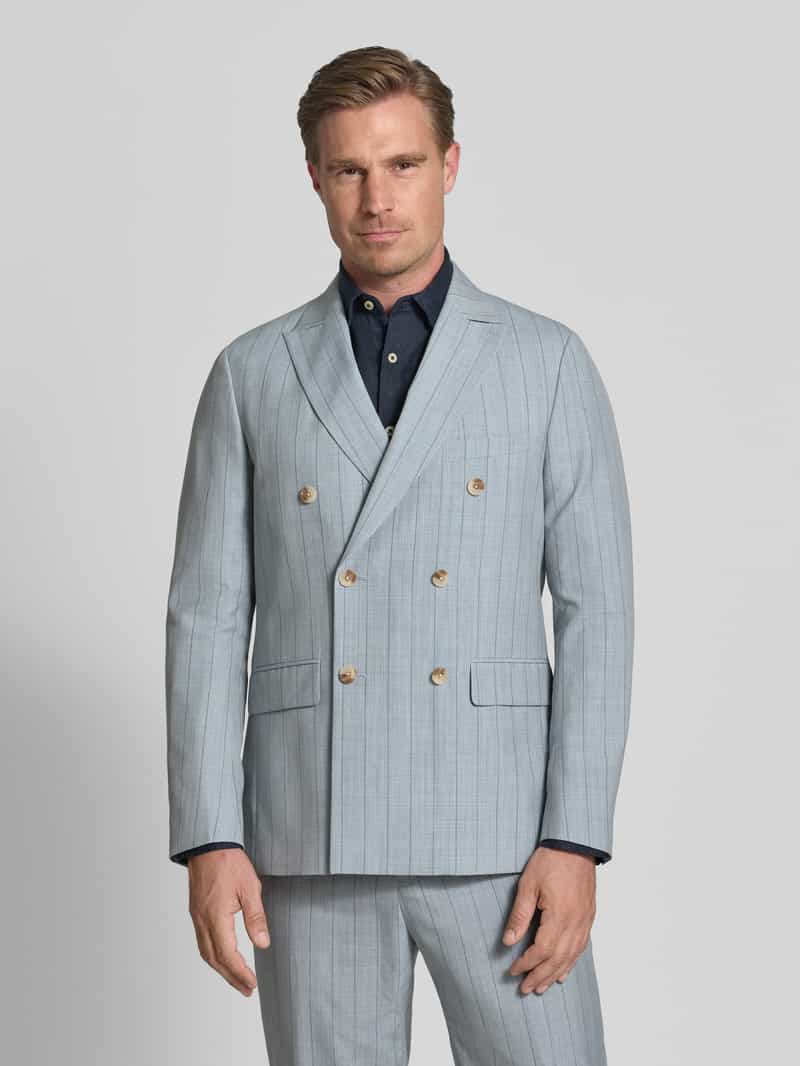 Matinique Slim fit colbert van wol met dubbele rij