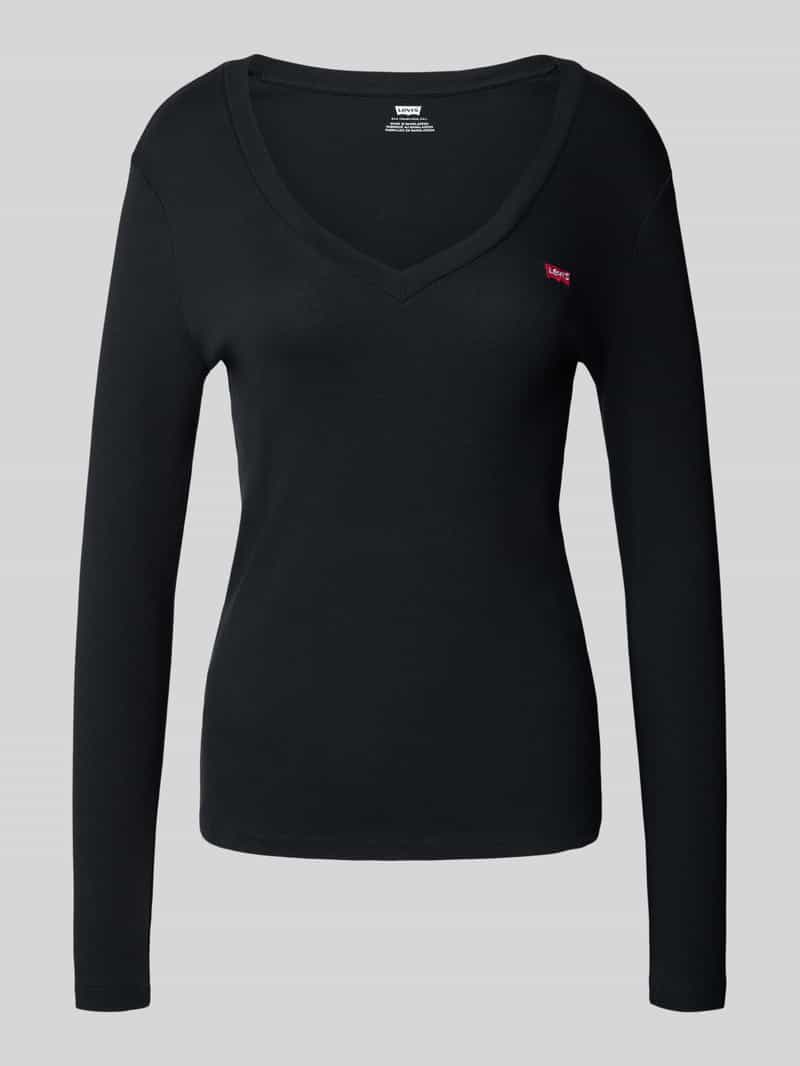 Levi's Shirt met lange mouwen en labelstitching en V-hals