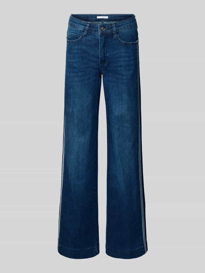 MAC Wide fit jeans van katoenmix met sierstrepen