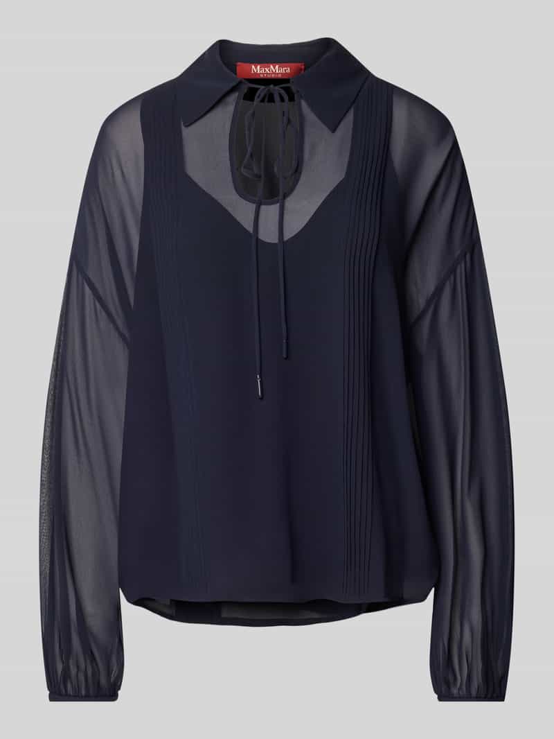 Max Mara Studio Regular fit blouse met platte kraag model 'VALDAI'