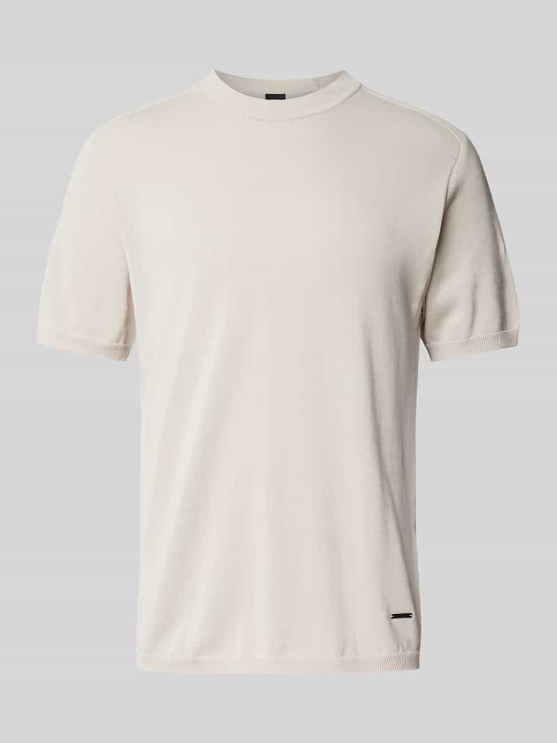 AlphaTauri T-shirt met linnen en labeldetail model 'FASHI'