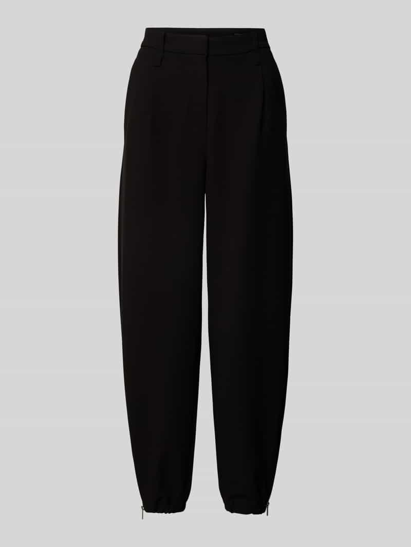 MAC Tapered fit stoffen broek met bandplooien, model 'Olivia'