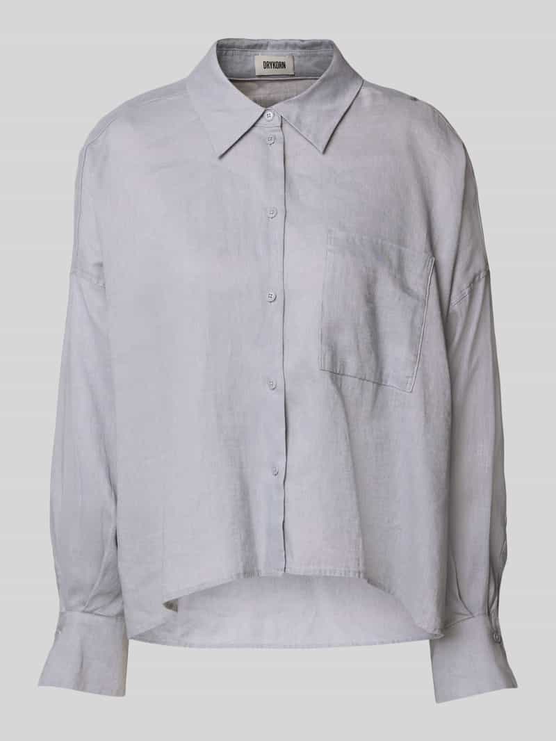 drykorn Relaxed fit linnen blouse met borstzak model 'NAMIDA'