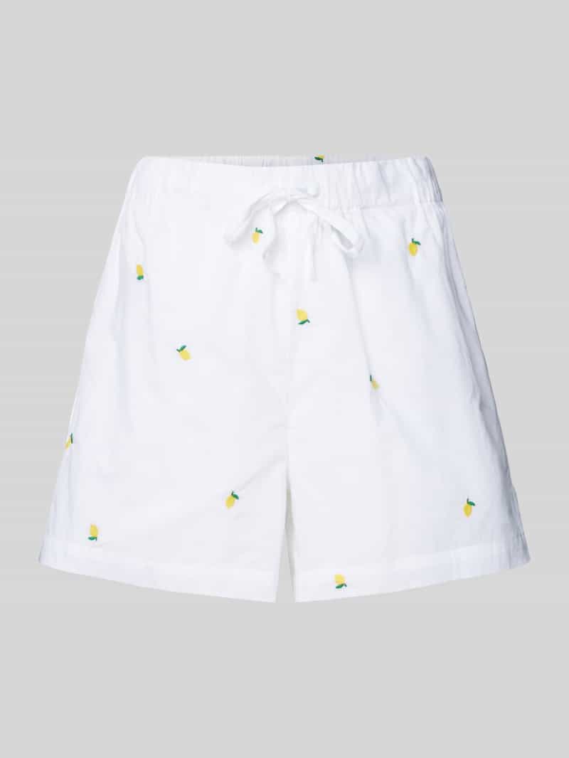 Only Relaxed fit korte broek van zuiver katoen met borduursel model 'GRACE'