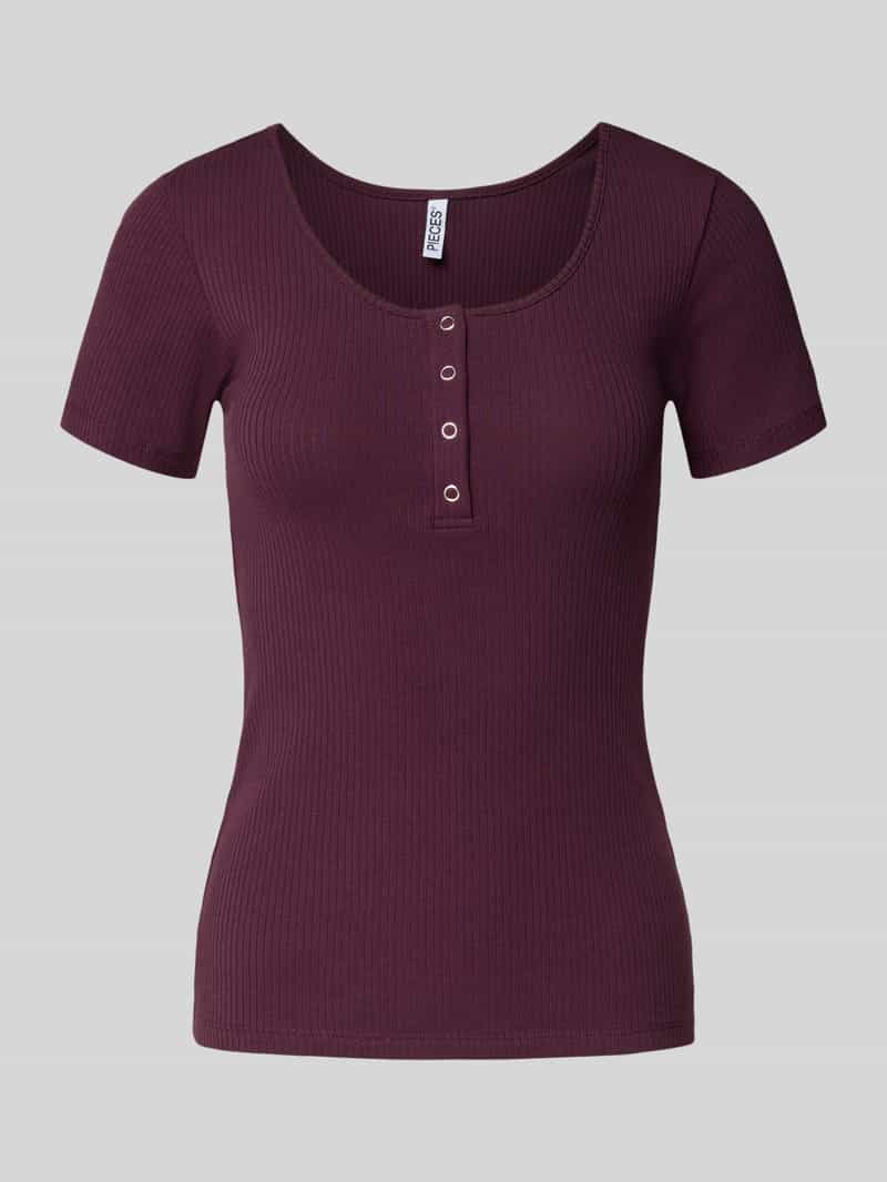 Pieces Slim fit T-shirt van katoenmix model 'KITTE'