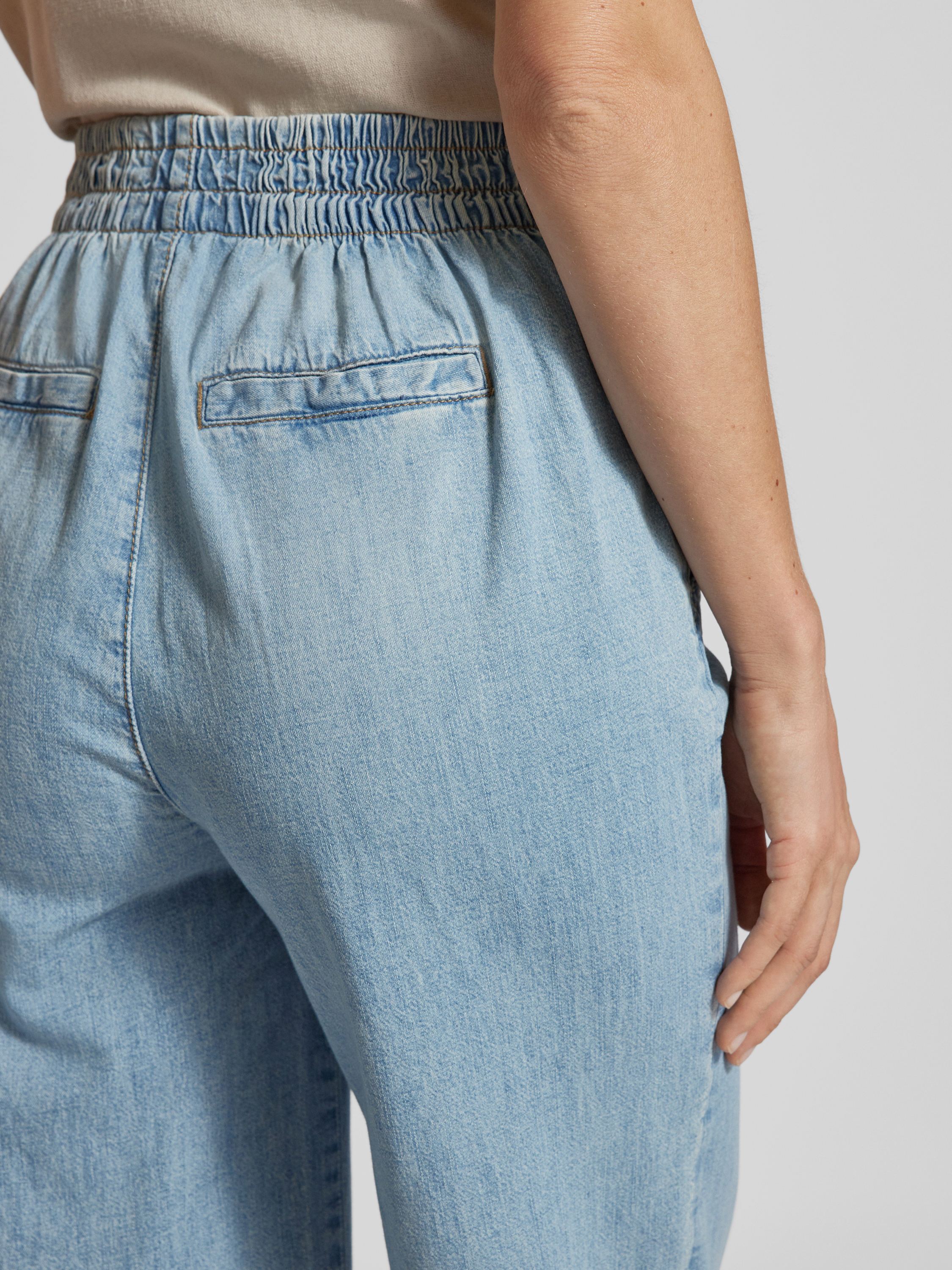 Jake*s Casual Loose fit jeansculotte met elastische band