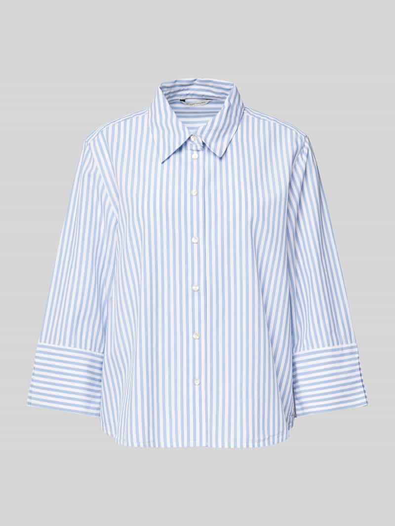 Tom Tailor Relaxed fit overhemdblouse in een mix van lyocell en katoen met 3 4-mouwen