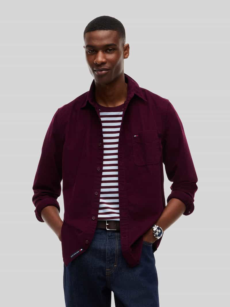 Tommy Jeans Regular fit corduroy overhemd met borstzak