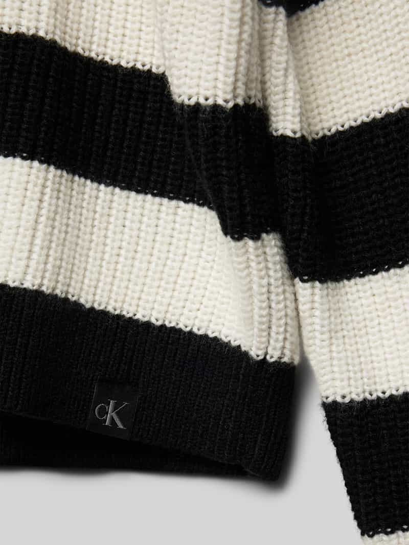 Calvin Klein Jeans Gebreide pullover met ribboorden