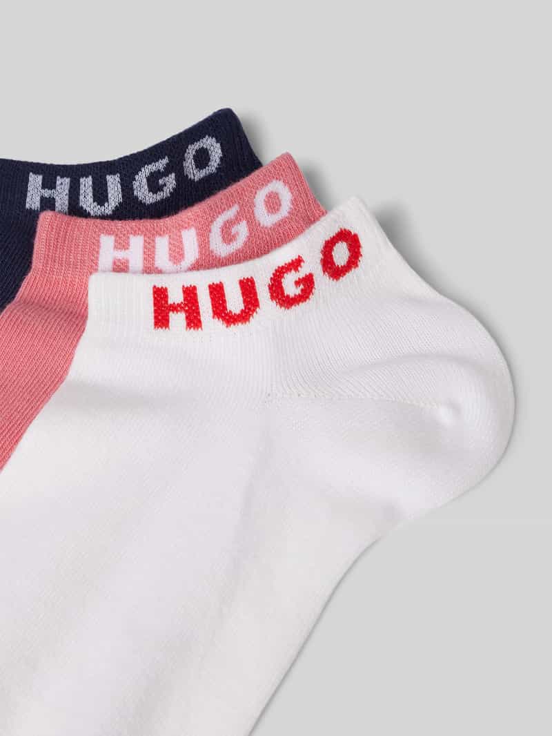 HUGO Sneakersokken met labeldetail in een set van 3 paar