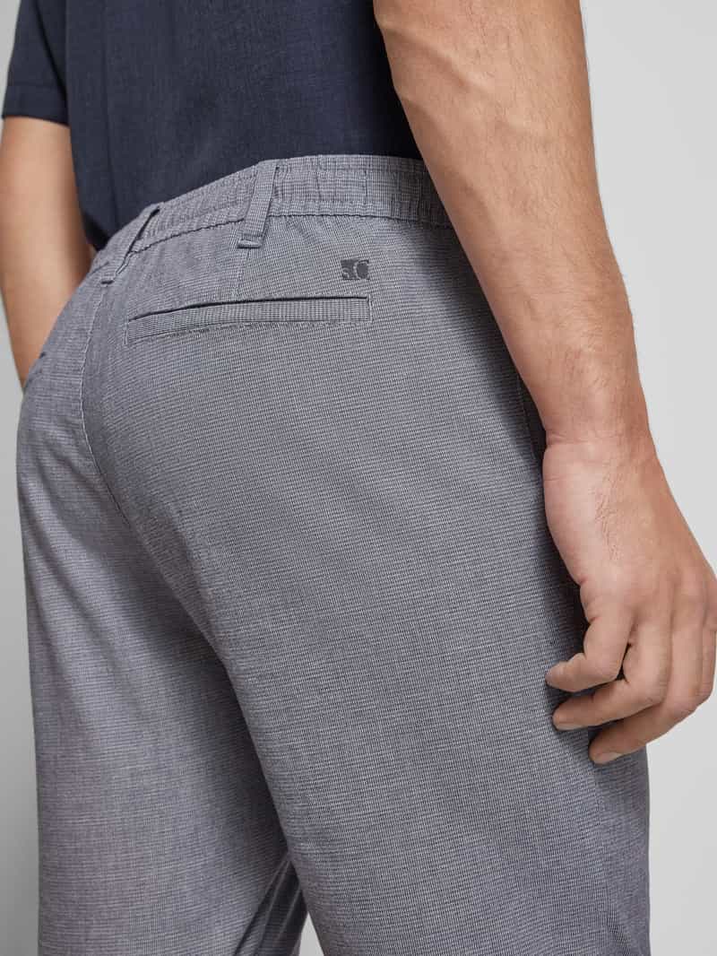 s.Oliver RED LABEL Bermuda met fijn motief en tunnelkoord