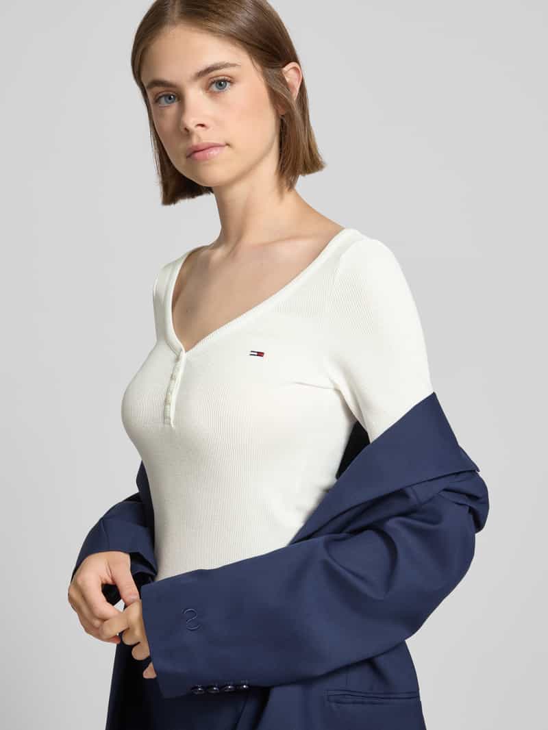 Tommy Jeans Slim fit shirt met lange mouwen van katoenmix