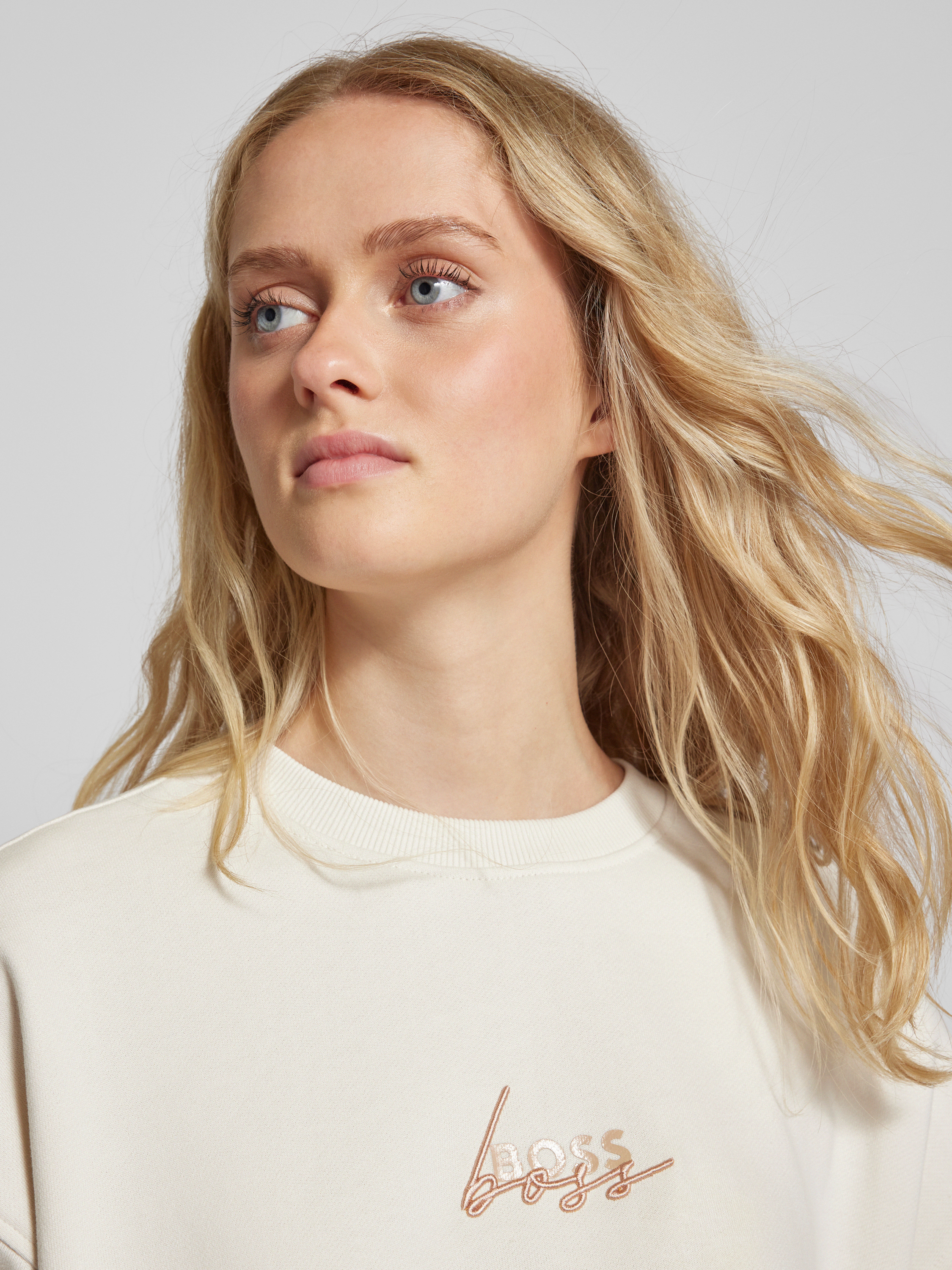 Boss Orange Oversized sweatshirt met labelprint en -stitching