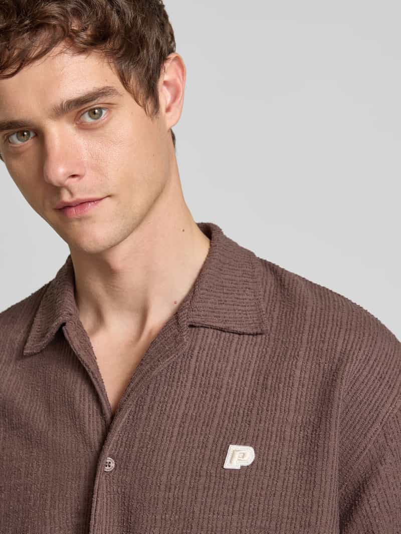 Pegador Regular fit vrijetijdsoverhemd met structuurmotief en labelstitching