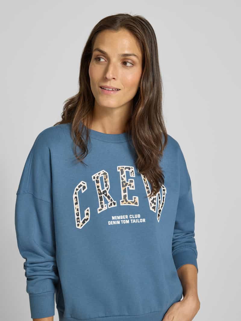 Tom Tailor Denim Loose fit sweatshirt van puur katoen