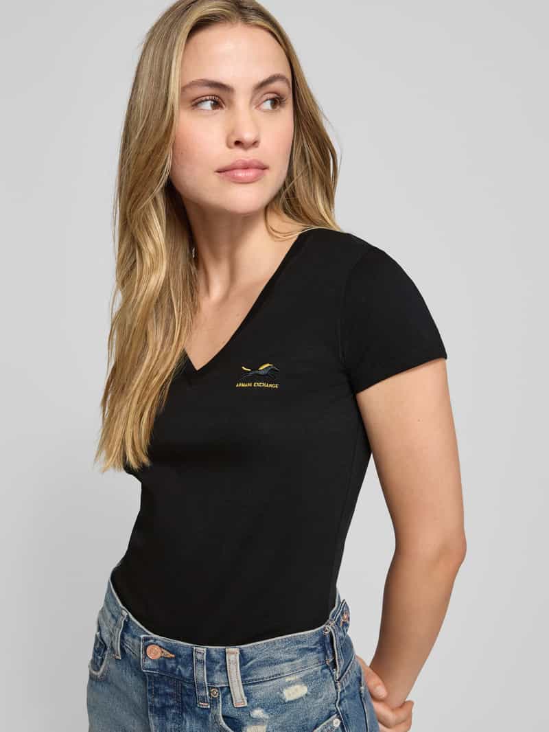 Armani Exchange T-shirt met labelstitching