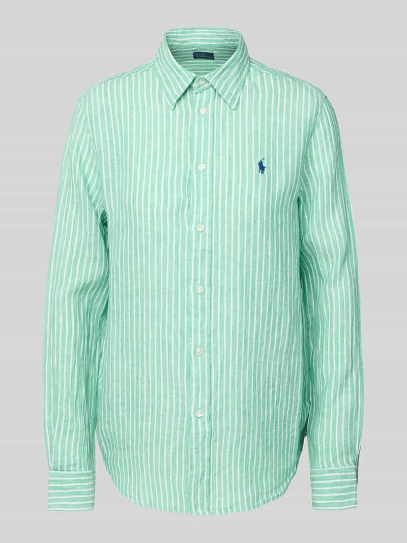Polo Ralph Lauren Classic fit overhemdblouse van linnen met logostitching