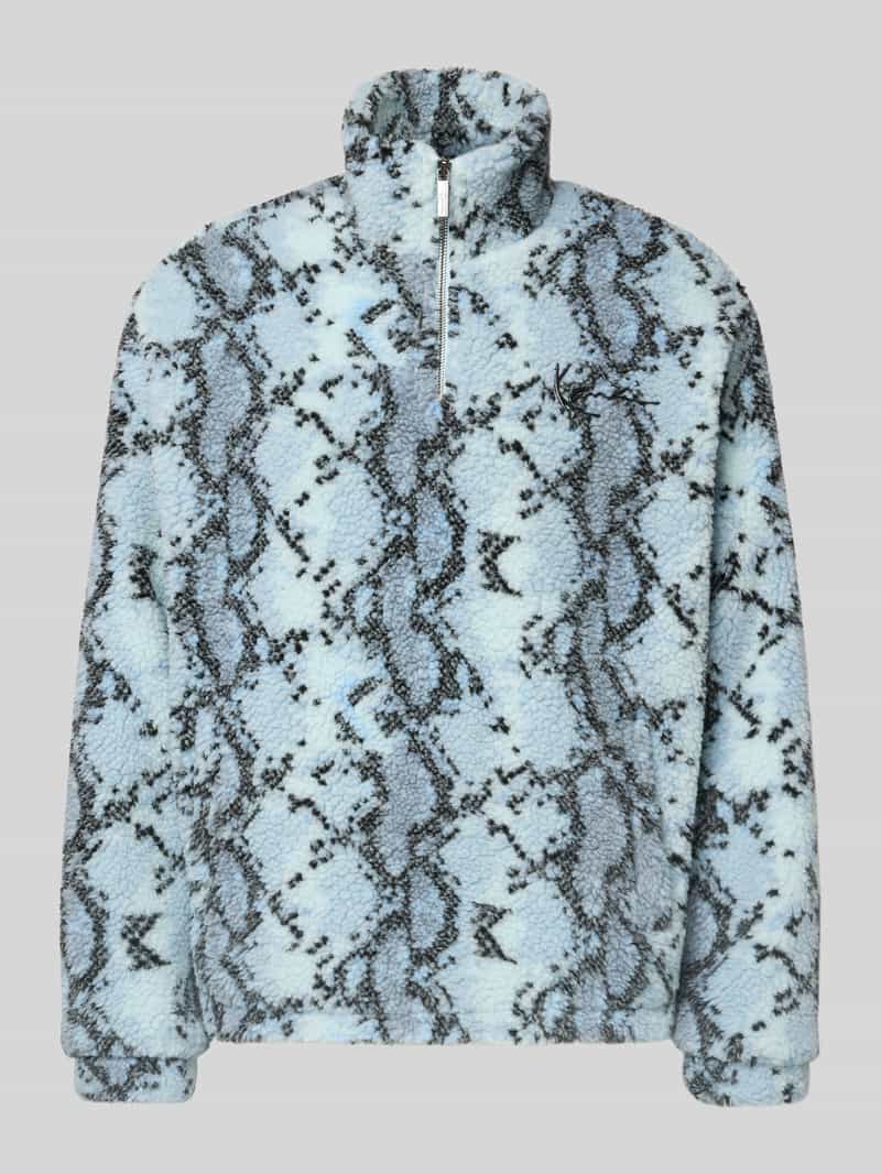 Karl Kani Fleecepullover met opstaande kraag en ritssluiting