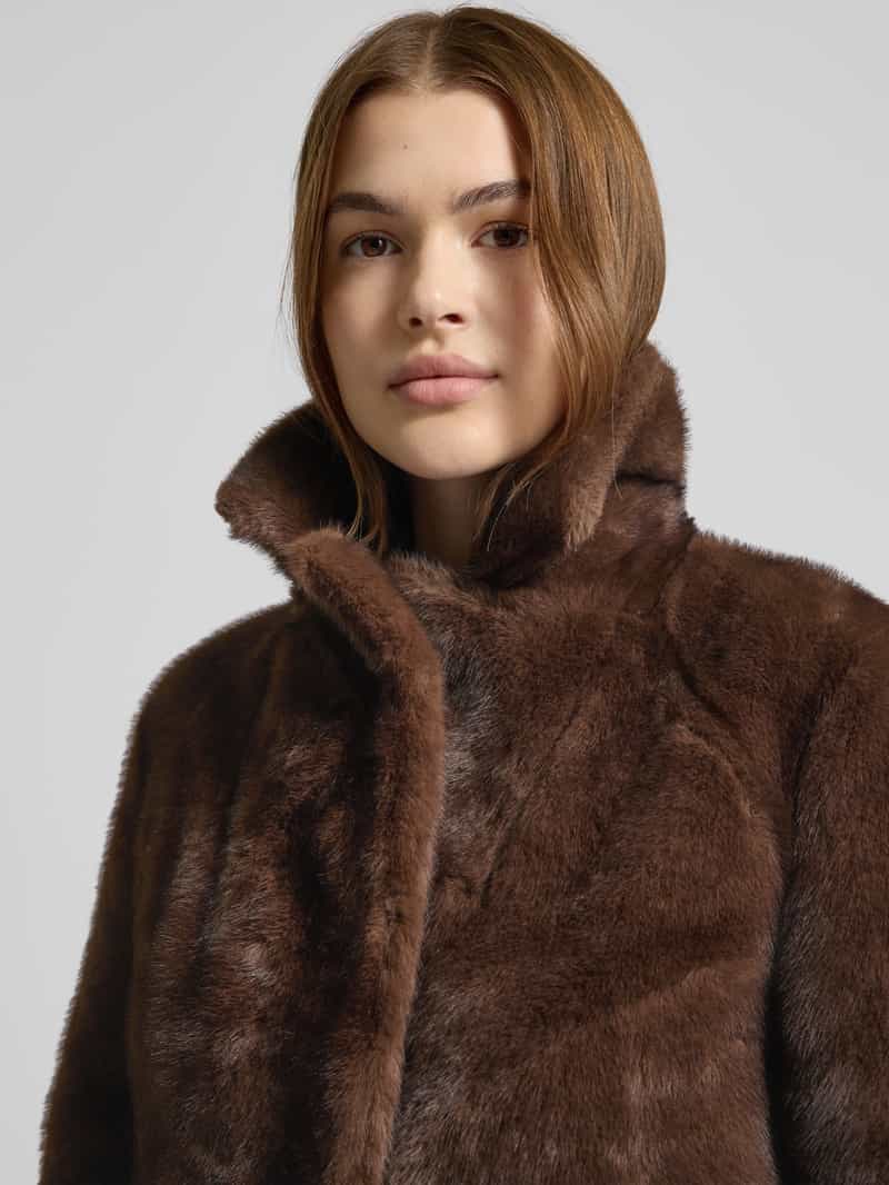 Lauren Ralph Lauren Lange jas van imitatiebont met knoopsluiting
