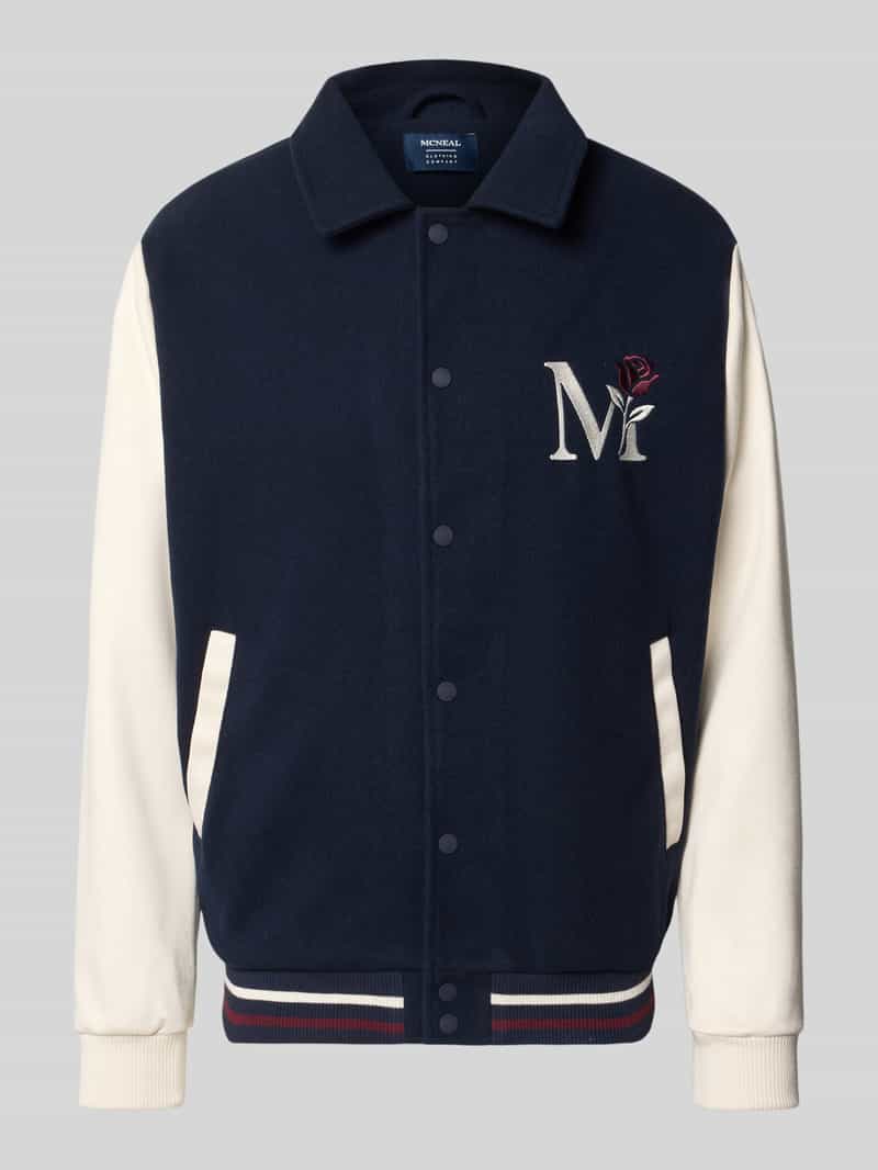 Regular fit jack met motiefstitching