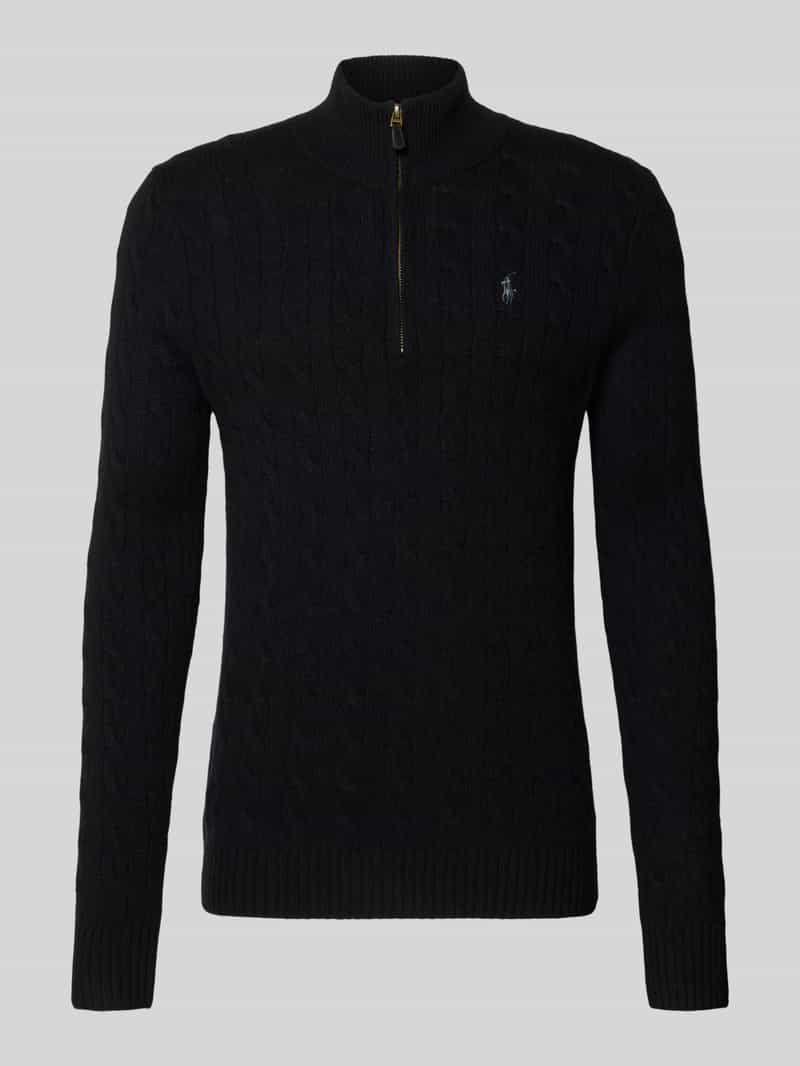 Polo Ralph Lauren Gebreide pullover van een mix van katoen en kasjmier met opstaande kraag