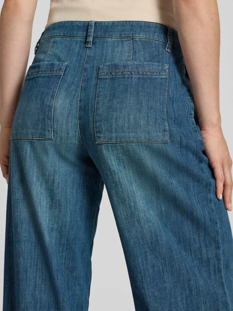 LUISA CERANO Jeans met wijde pijpen in used-look
