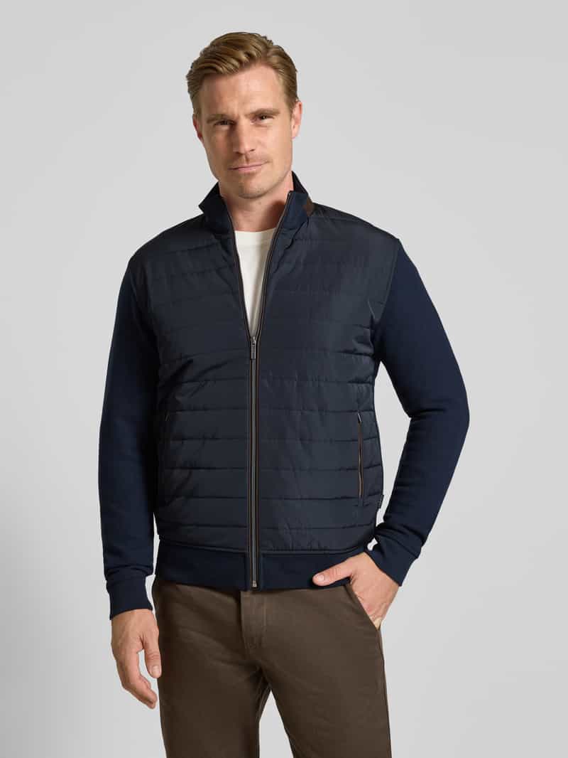 Bugatti Sweatjack met opstaande kraag en ritssluiting
