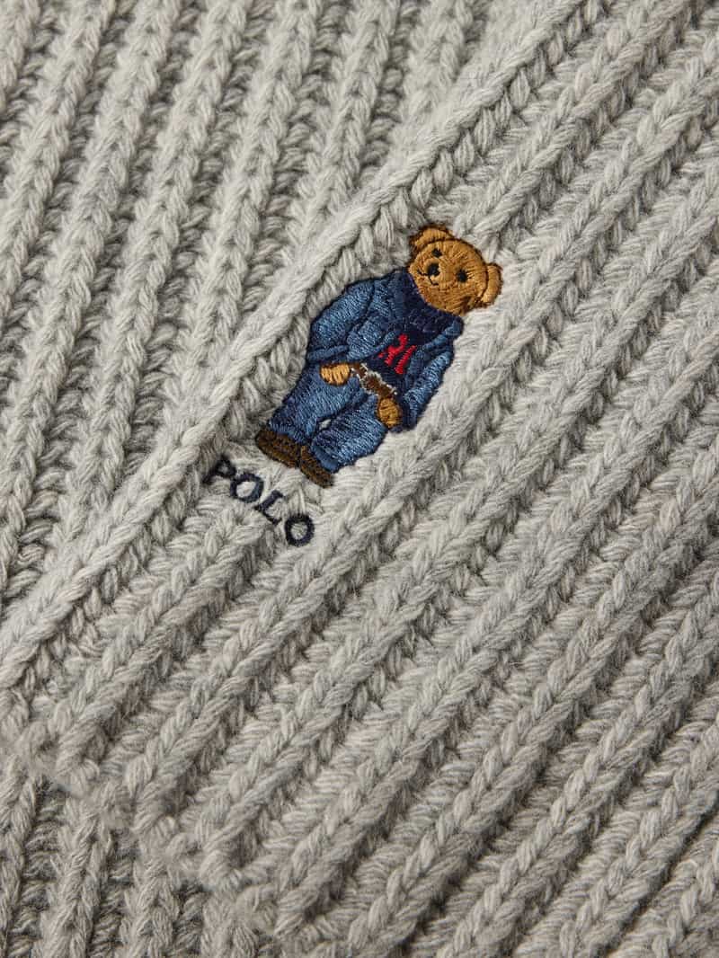 Polo Ralph Lauren Wollen sjaal met label- en motiefstitching model 'BEAR'