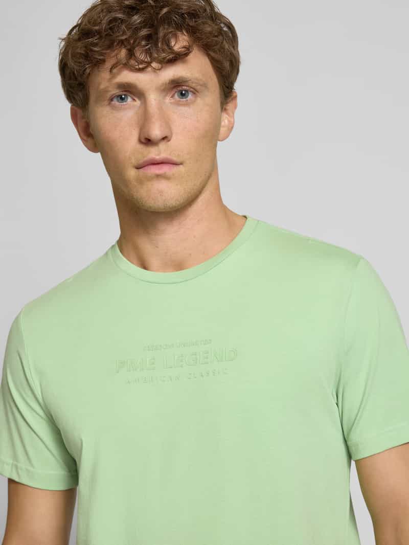 PME Legend T-shirt met labelprint en ronde hals