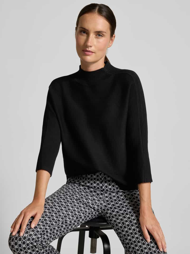 comma Gebreide pullover met opstaande kraag en 3 4-mouwen