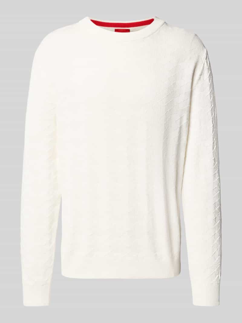 HUGO Gebreide pullover met ribboorden model 'Sargyle'