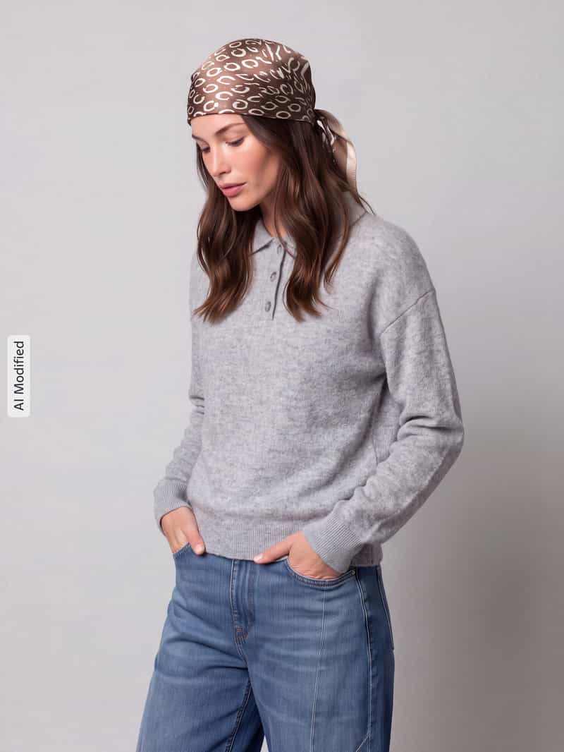 Jake*s Casual Pullover van kasjmier met polokraag