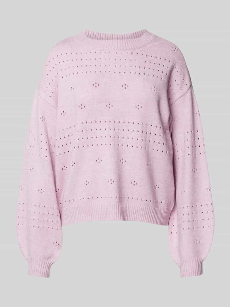 Vila Gebreide pullover met broderie anglaise, model 'RIL'