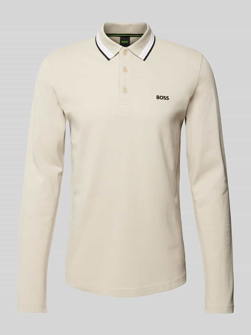 BOSS Green Regular fit poloshirt met labelstitching