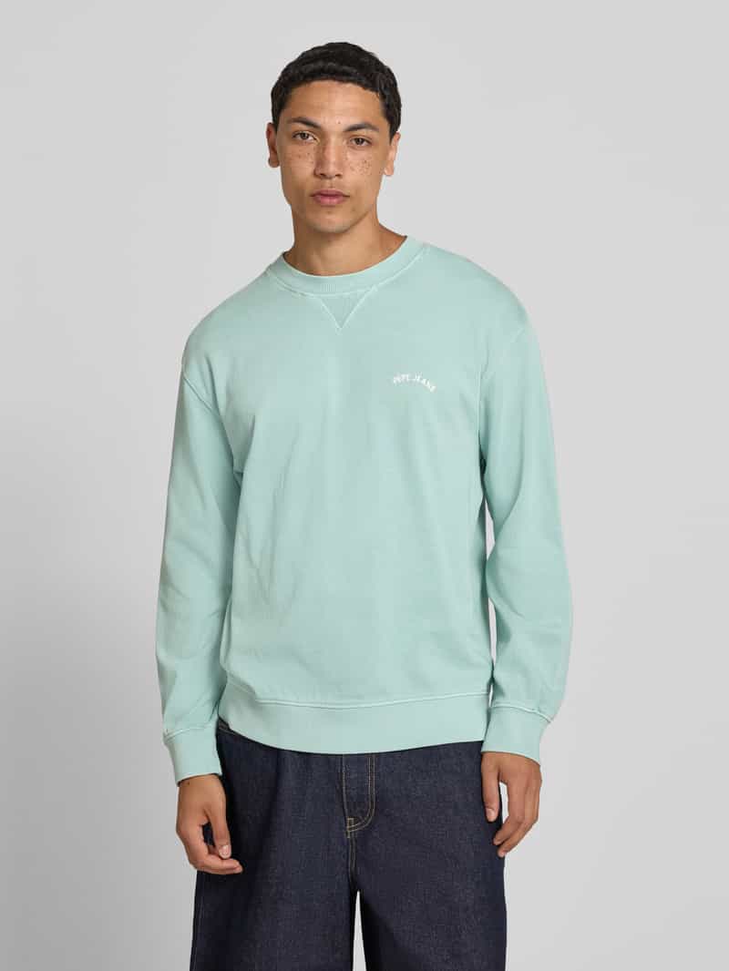 Pepe Jeans regular fit sweatshirt van puur katoen model 'JOHN CREW' aquablauw, foto 3